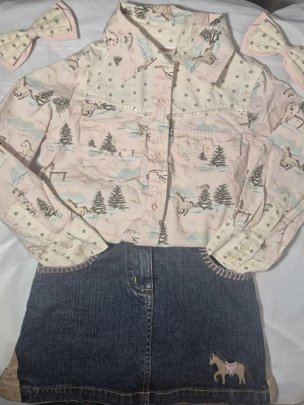 Vintage 2006 Gymboree-Park City Luxe-Girls Size 4 Outfit And Hair Bows